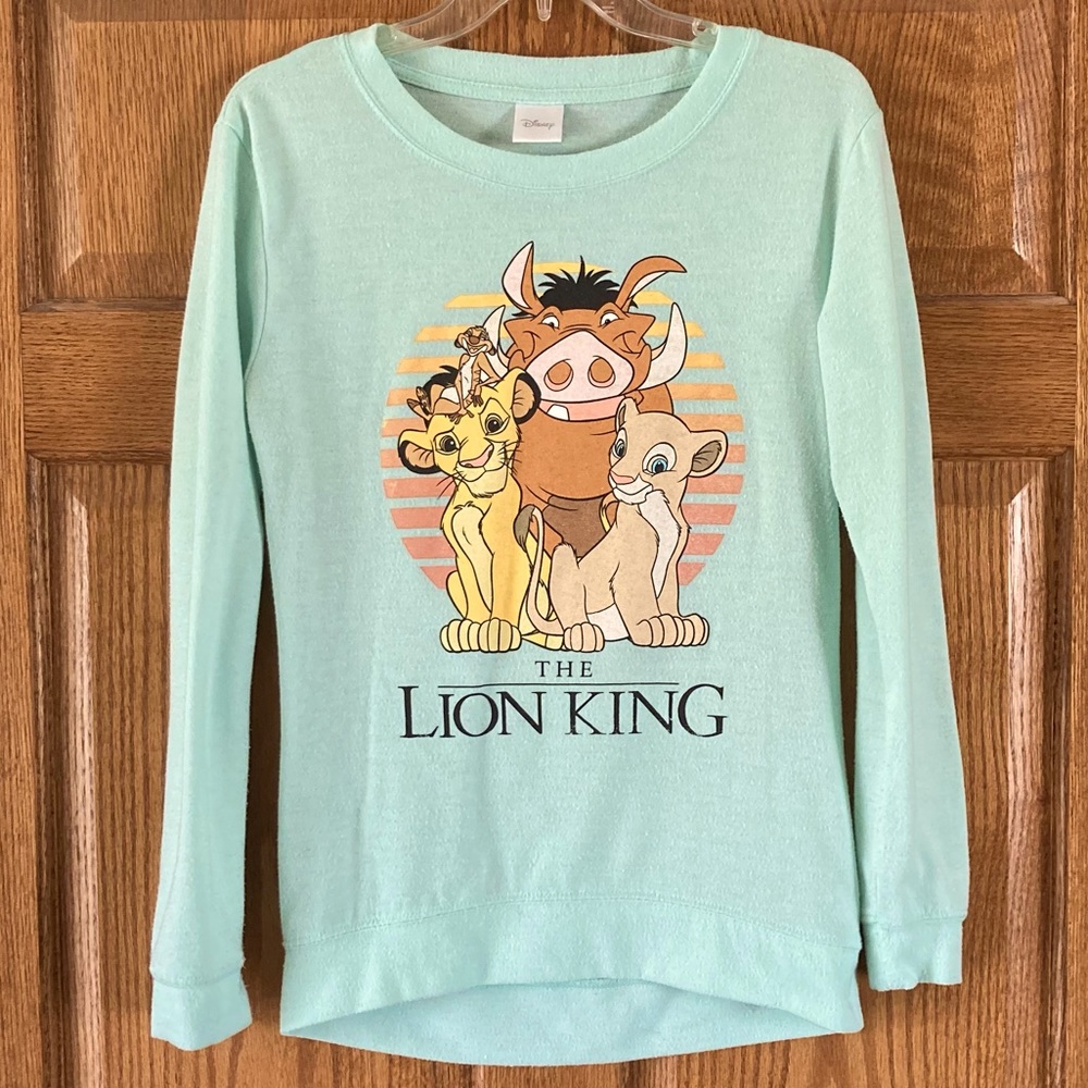 5/$15 Disney Lion King Mint Green Thin Sweatshirt Small (BUNDLE ONLY)